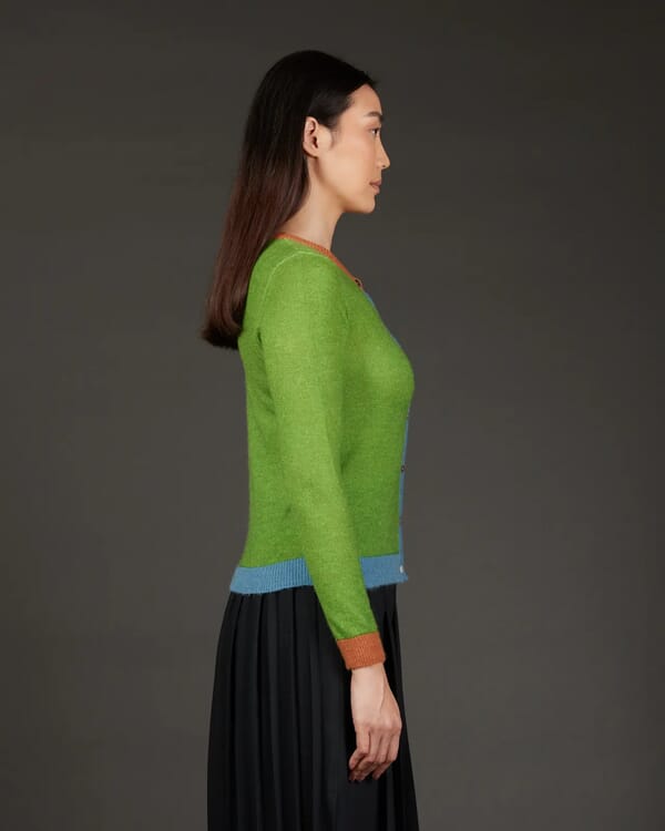 In Bed With You GEOMETRIC PRINT V NECK CARDIGAN COL.160