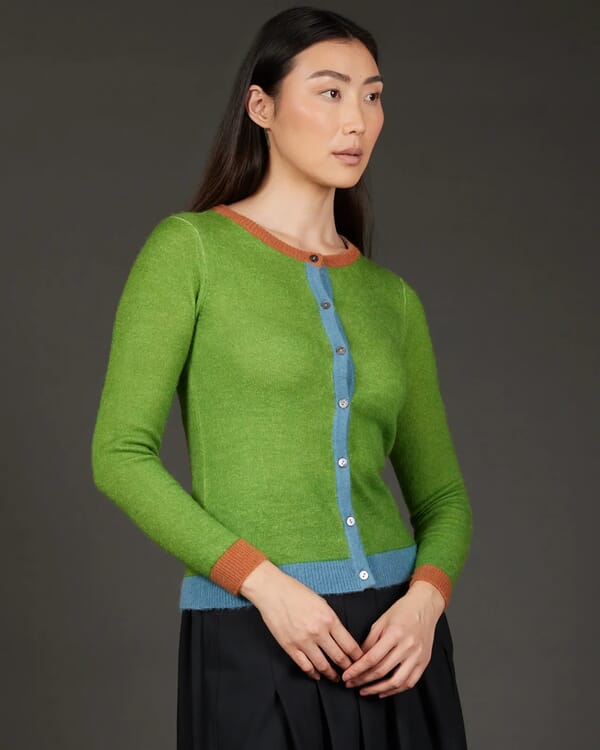 in bed with you GEOMETRIC PRINT V NECK CARDIGAN COL.160