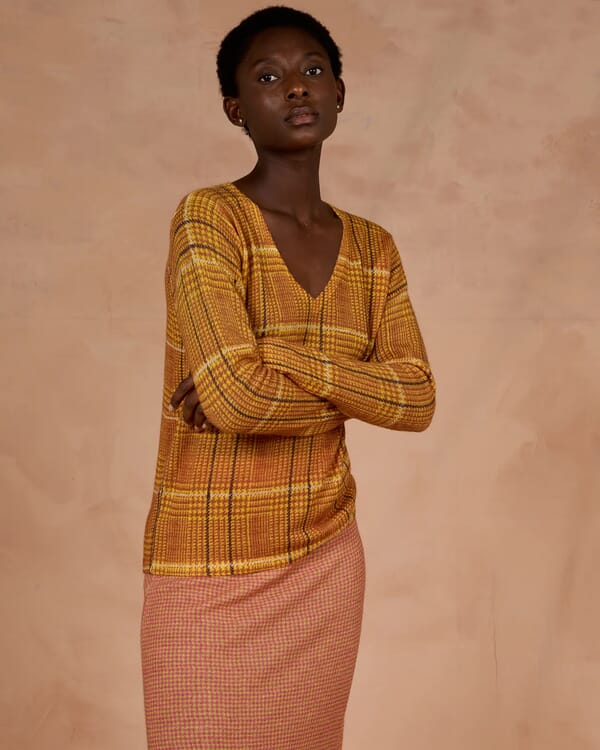 in bed with you GEOMETRIC PRINT V NECK CARDIGAN COL.222