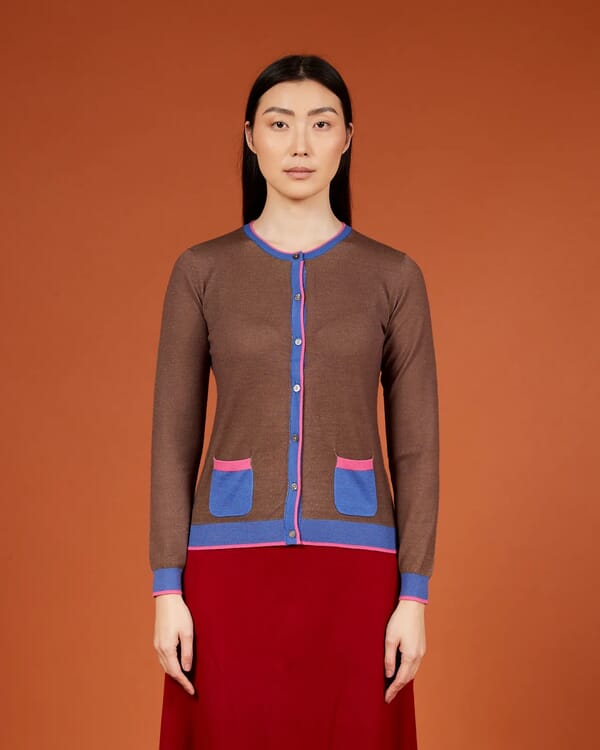 In Bed With You GEOMETRIC PRINT V NECK CARDIGAN COL.826