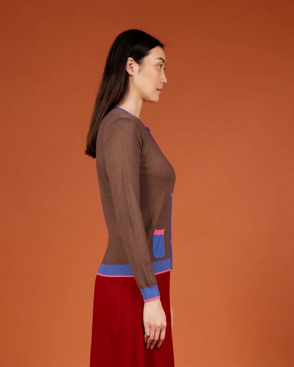 In Bed With You GEOMETRIC PRINT V NECK CARDIGAN COL.826