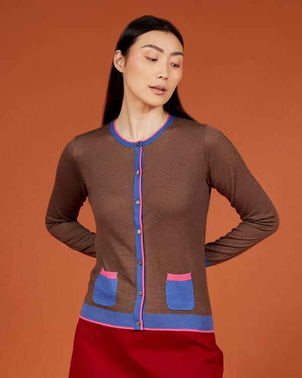 in bed with you GEOMETRIC PRINT V NECK CARDIGAN COL.826