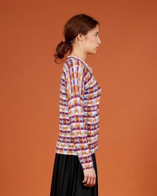 In Bed With You GEOMETRIC PRINT V NECK JUMPER COL.109