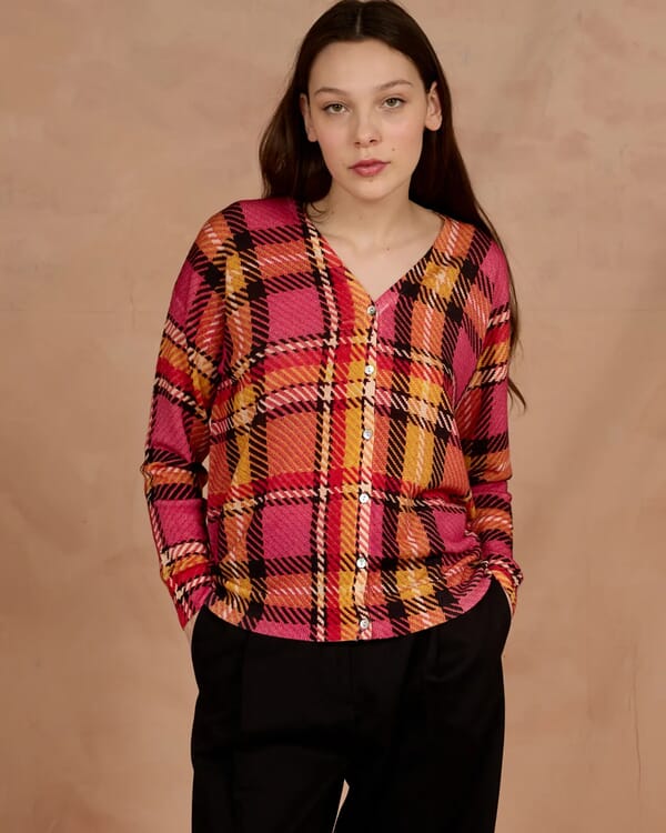 in bed with you GEOMETRIC PRINT V NECK JUMPER COL.109