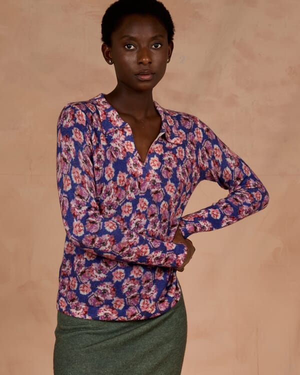 In Bed With You GEOMETRIC PRINT V NECK JUMPER COL. 125