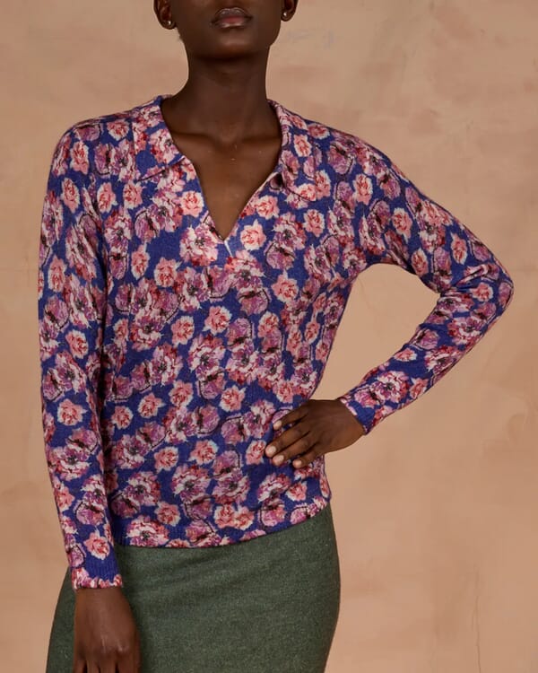 in bed with you GEOMETRIC PRINT V NECK JUMPER COL. 125