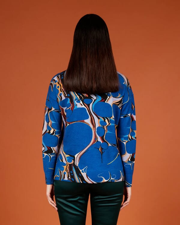 In Bed With You GEOMETRIC PRINT V NECK JUMPER COL. 125