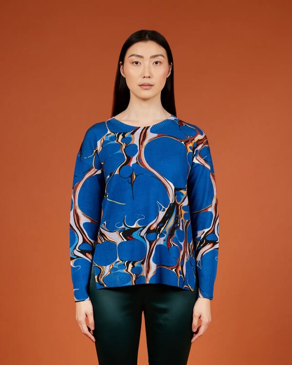 In Bed With You GEOMETRIC PRINT V NECK JUMPER COL. 125