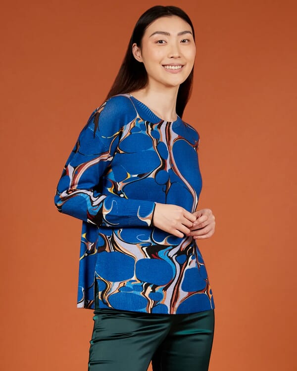 in bed with you GEOMETRIC PRINT V NECK JUMPER COL. 125