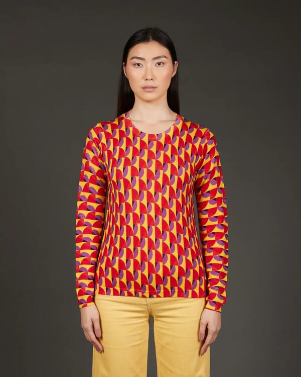 In Bed With You GEOMETRIC PRINT V NECK JUMPER COL. 125