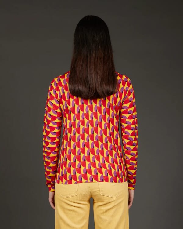 In Bed With You GEOMETRIC PRINT V NECK JUMPER COL. 125