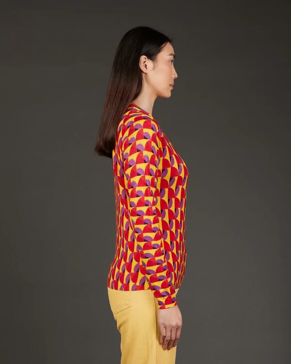 In Bed With You GEOMETRIC PRINT V NECK JUMPER COL. 125