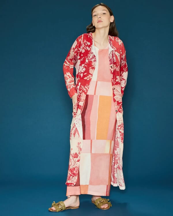 in bed with you GEOMETRIC PRINT V NECK JUMPER COL. 131