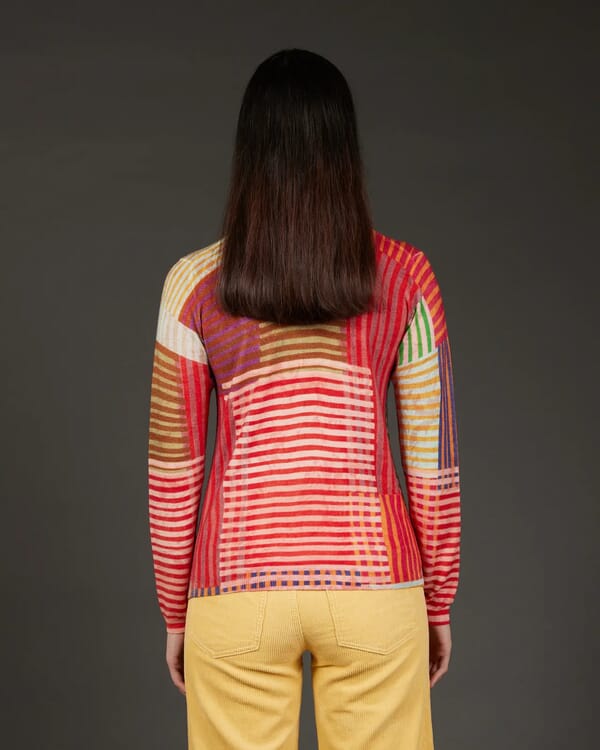 In Bed With You GEOMETRIC PRINT V NECK JUMPER COL. 161