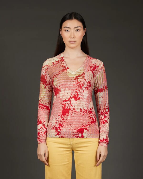 In Bed With You GEOMETRIC PRINT V NECK JUMPER COL. 161