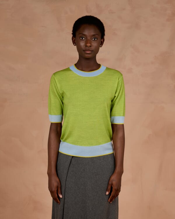 In Bed With You GEOMETRIC PRINT V NECK JUMPER COL.165