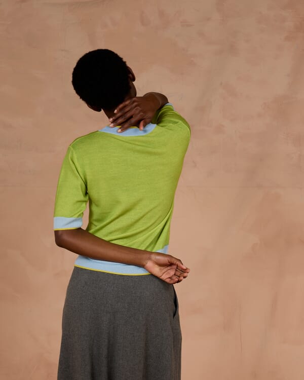 In Bed With You GEOMETRIC PRINT V NECK JUMPER COL.165