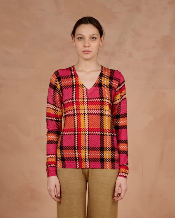 In Bed With You GEOMETRIC PRINT V NECK JUMPER COL.165