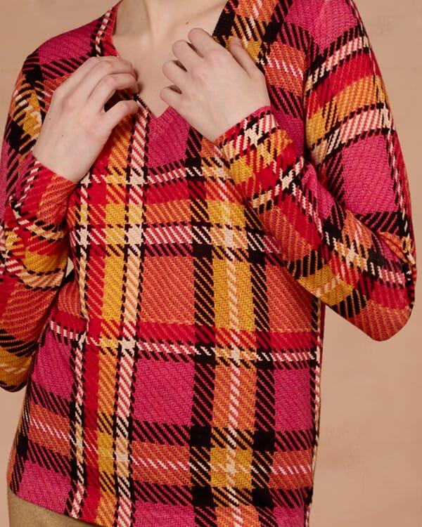 In Bed With You GEOMETRIC PRINT V NECK JUMPER COL.165