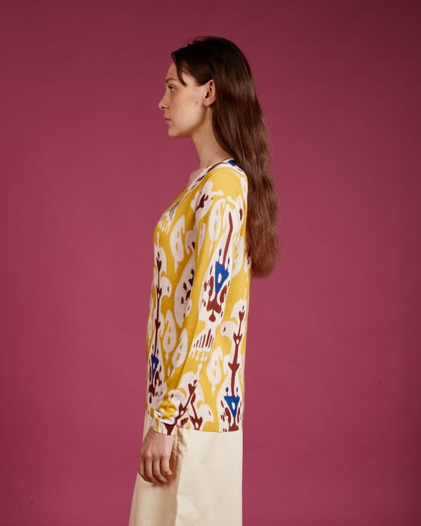 In Bed With You GEOMETRIC PRINT V NECK JUMPER COL.165