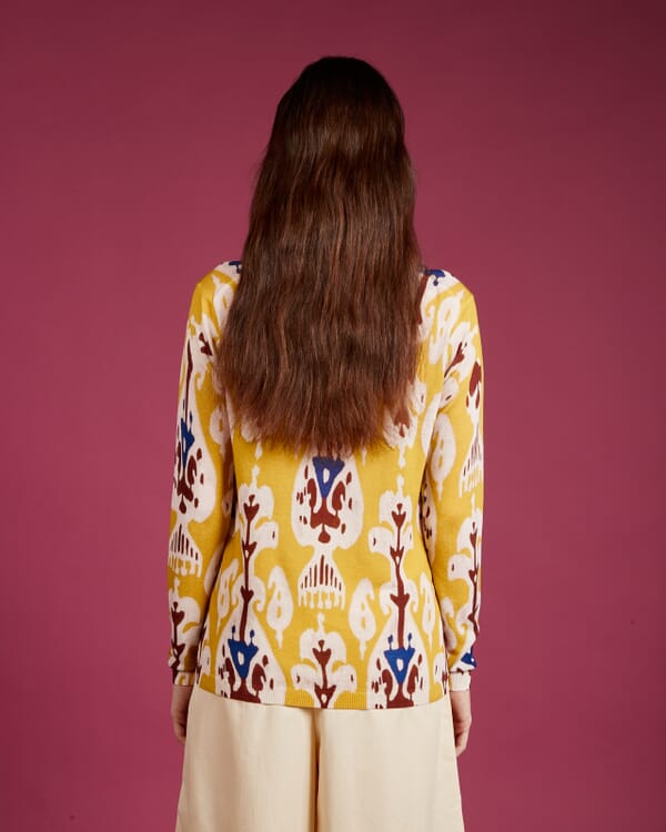 In Bed With You GEOMETRIC PRINT V NECK JUMPER COL.165