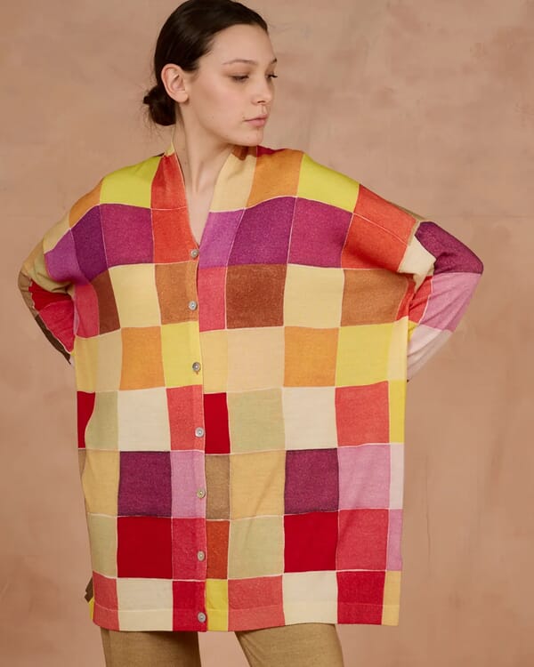 in bed with you GEOMETRIC PRINT V NECK JUMPER COL. 172