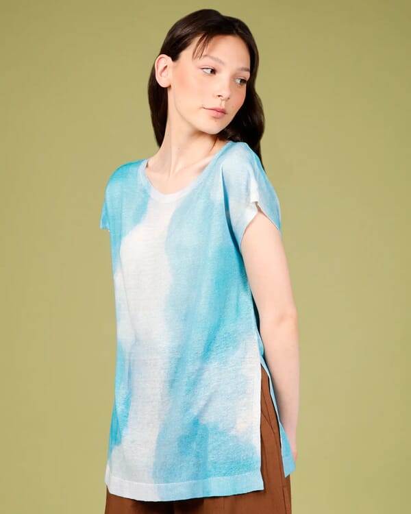 in bed with you GEOMETRIC PRINT V NECK JUMPER COL.185