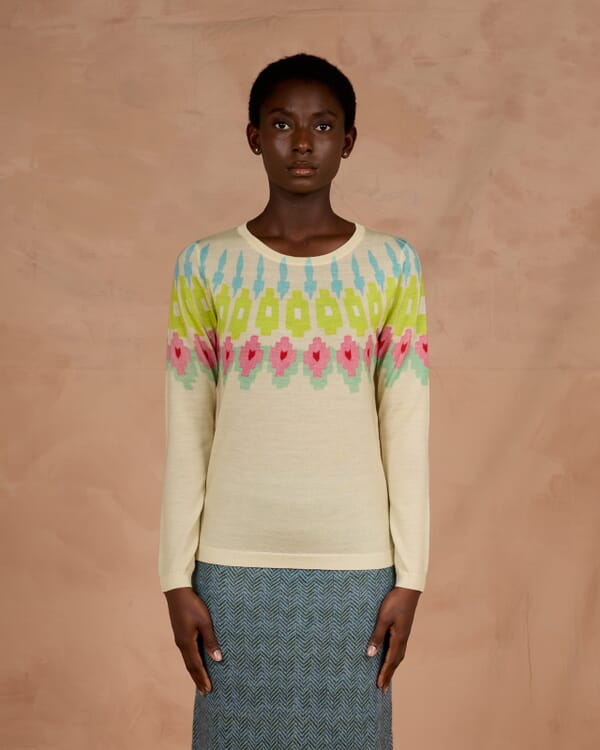 In Bed With You GEOMETRIC PRINT V NECK JUMPER COL. 222