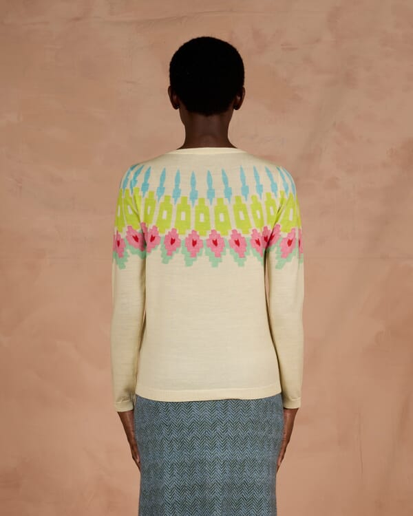 In Bed With You GEOMETRIC PRINT V NECK JUMPER COL. 222