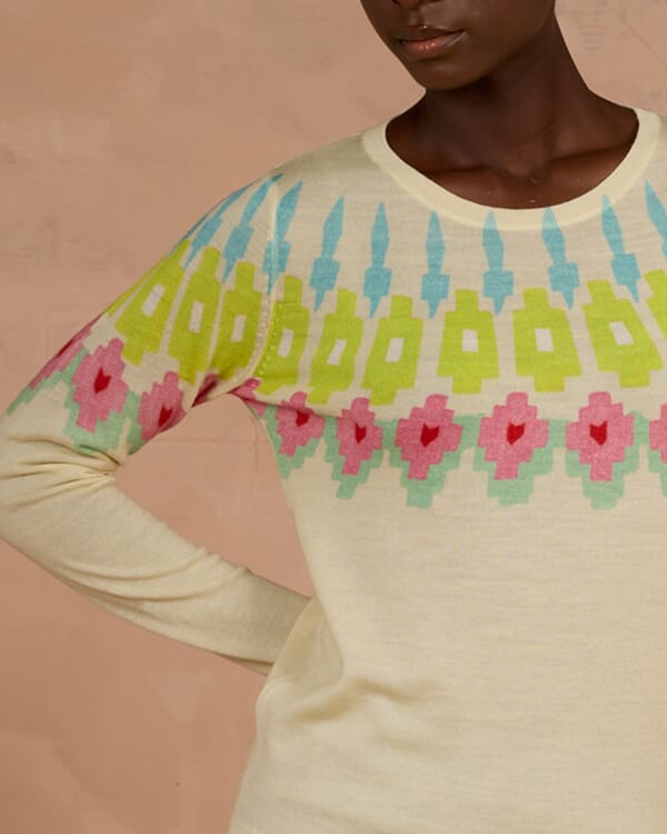 In Bed With You GEOMETRIC PRINT V NECK JUMPER COL. 222