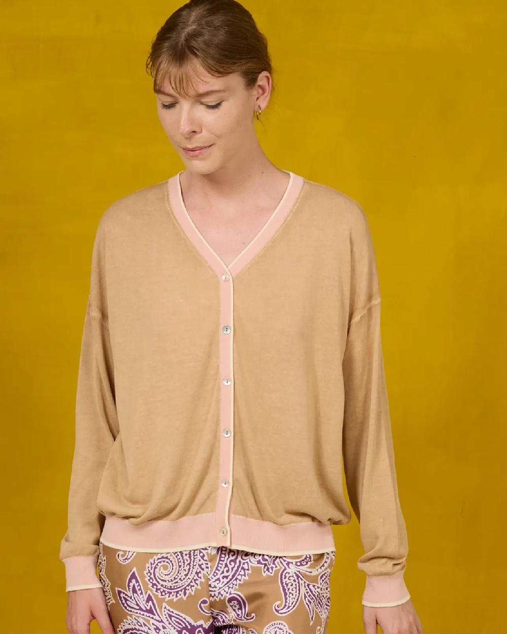 in bed with you GEOMETRIC PRINT V NECK JUMPER COL. 351