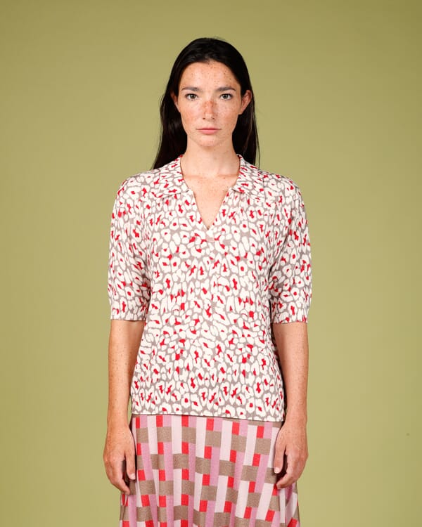 In Bed With You GEOMETRIC PRINT V NECK JUMPER COL.804