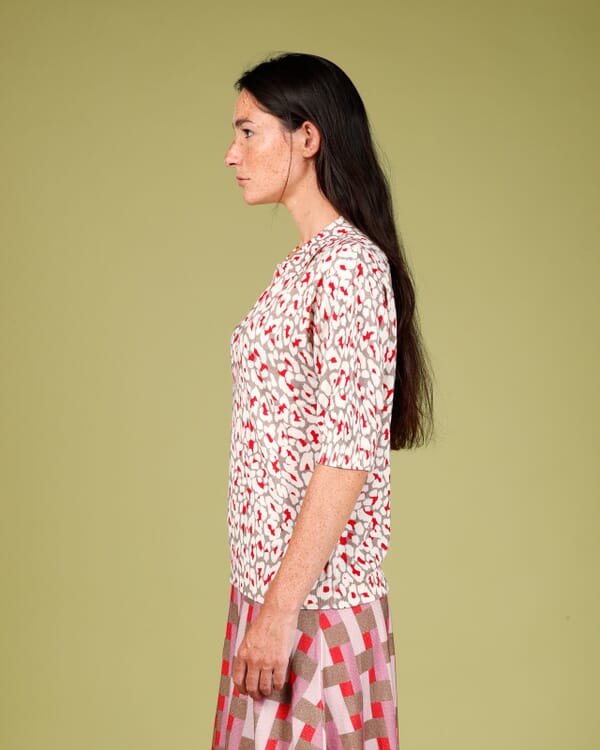 In Bed With You GEOMETRIC PRINT V NECK JUMPER COL.804