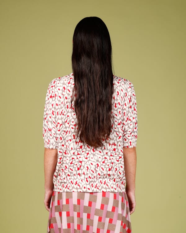 In Bed With You GEOMETRIC PRINT V NECK JUMPER COL.804