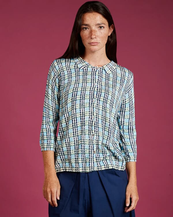 in bed with you GEOMETRIC PRINT V NECK LONG CARDIGAN COL.112