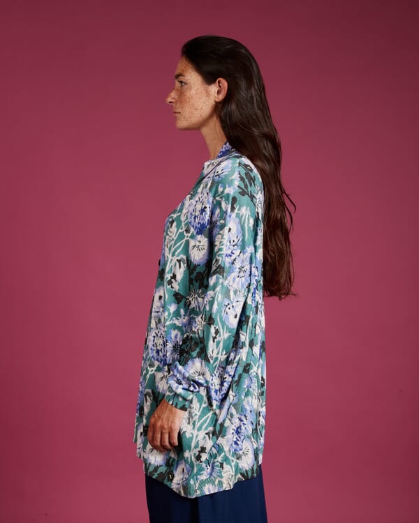 In Bed With You GEOMETRIC PRINT V NECK OVERSIZED JUMPER COL.870