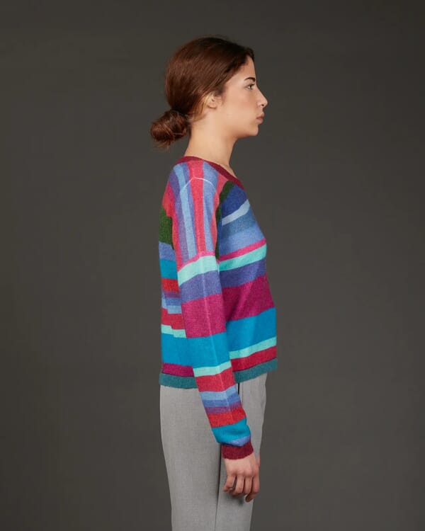 In Bed With You GEOMETRIC PRINT WIDE LONG CARDIGAN COL.202