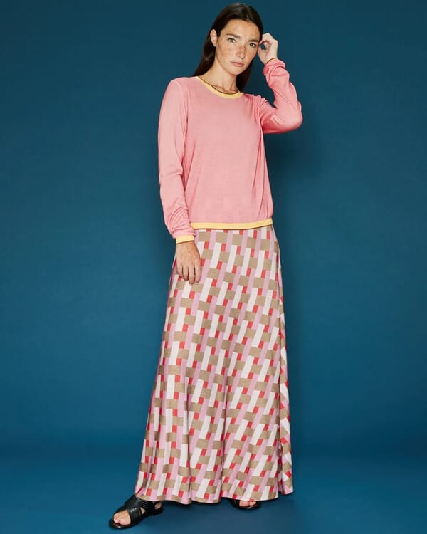 in bed with you FLORAL PRINT LONG SKIRT COL.974