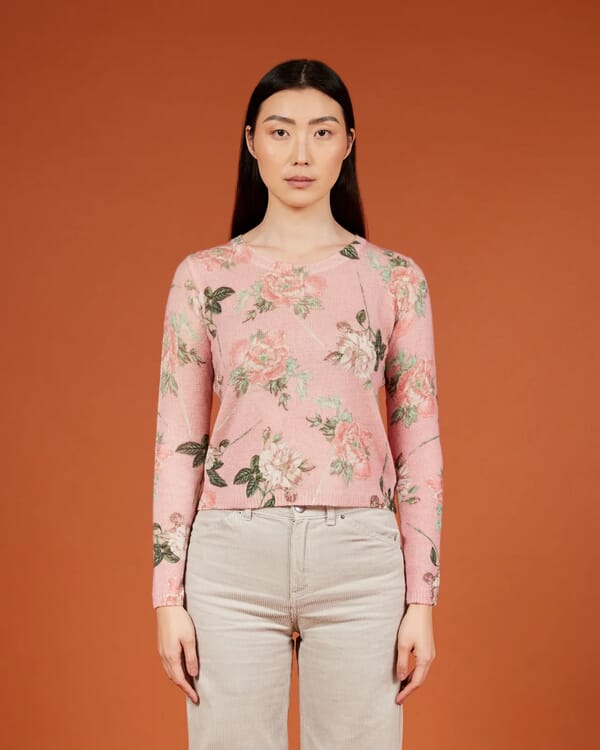 In Bed With You FLORAL PRINT V NECK JUMPER COL. 853