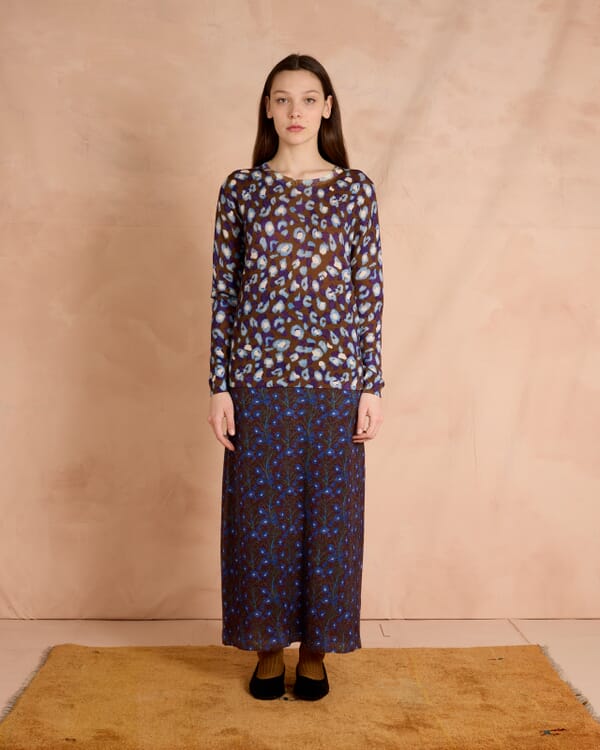 In Bed With You PAISLEY PRINT LONG SKIRT COL.315