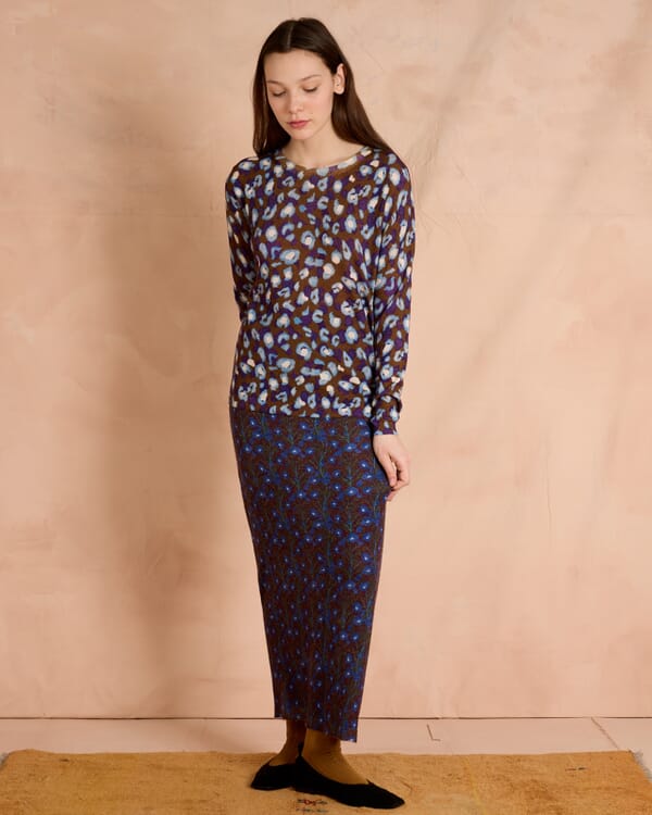 In Bed With You PAISLEY PRINT LONG SKIRT COL.315