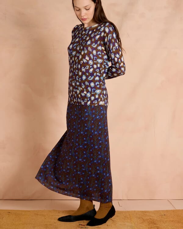 in bed with you PAISLEY PRINT LONG SKIRT COL.315