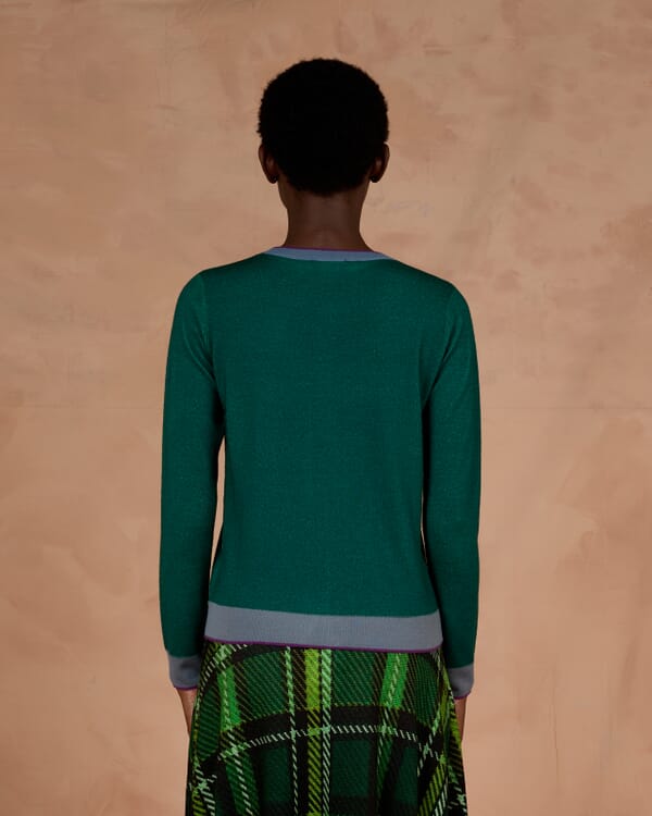 In Bed With You MULTIPRINT REVERSIBLE V NECK JUMPER COL. 256