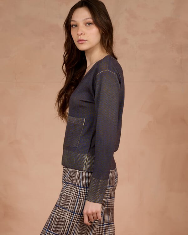 In Bed With You MULTIPRINT REVERSIBLE V NECK JUMPER COL. 257