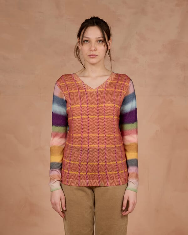 In Bed With You MULTIPRINT REVERSIBLE V NECK JUMPER COL. 510