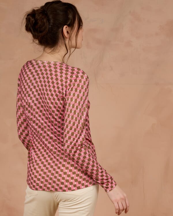 In Bed With You MULTIPRINT REVERSIBLE V NECK JUMPER COL. 623