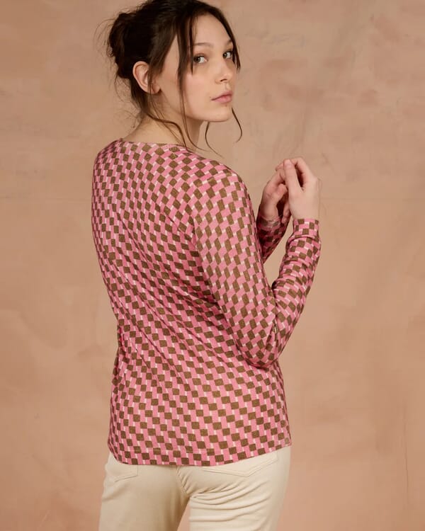 in bed with you MULTIPRINT REVERSIBLE V NECK JUMPER COL. 623