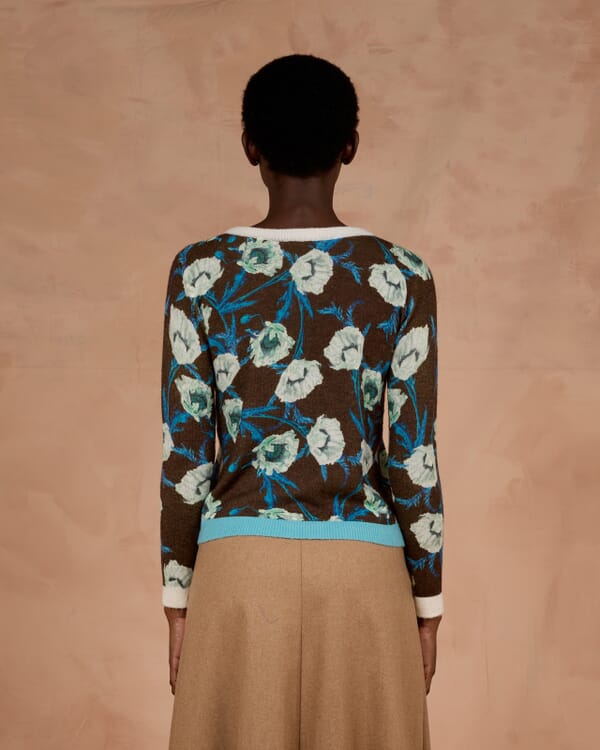 In Bed With You SOLID COLOR PRINT BATWING SLEEVES V NECK JUMPER WITH CONTRAST TRIM COL.051