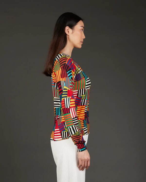 In Bed With You SOLID COLOR PRINT BATWING SLEEVES V NECK JUMPER WITH CONTRAST TRIM COL.021