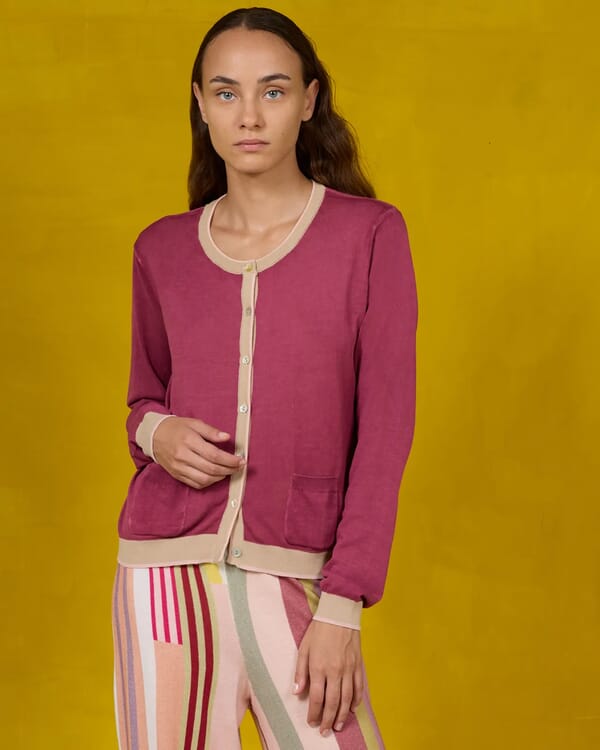 in bed with you SOLID COLOR PRINT BATWING SLEEVES V NECK JUMPER WITH CONTRAST TRIM COL.011